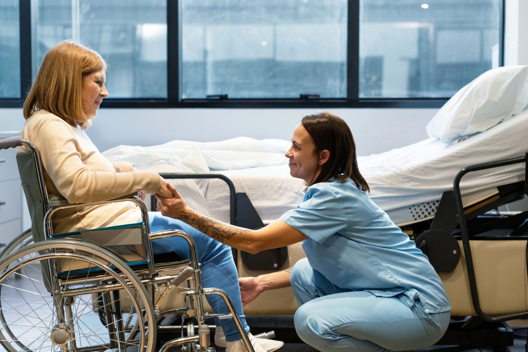 Friendly disability care team member
